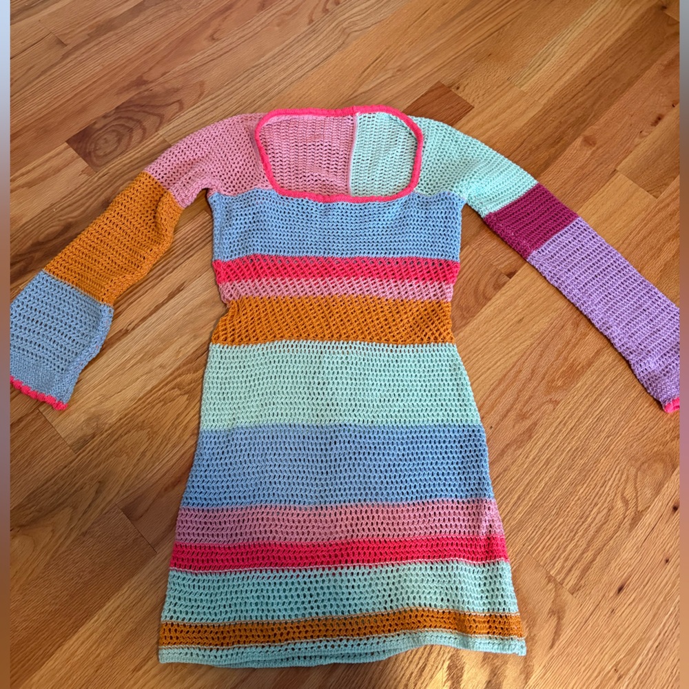 Vibrant Knitted Beach Cover-Up